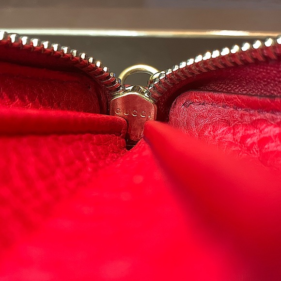 GUCCI SOHO TABASCO RED  ZIPPY WALLET LONG GG - Picture 11 of 15